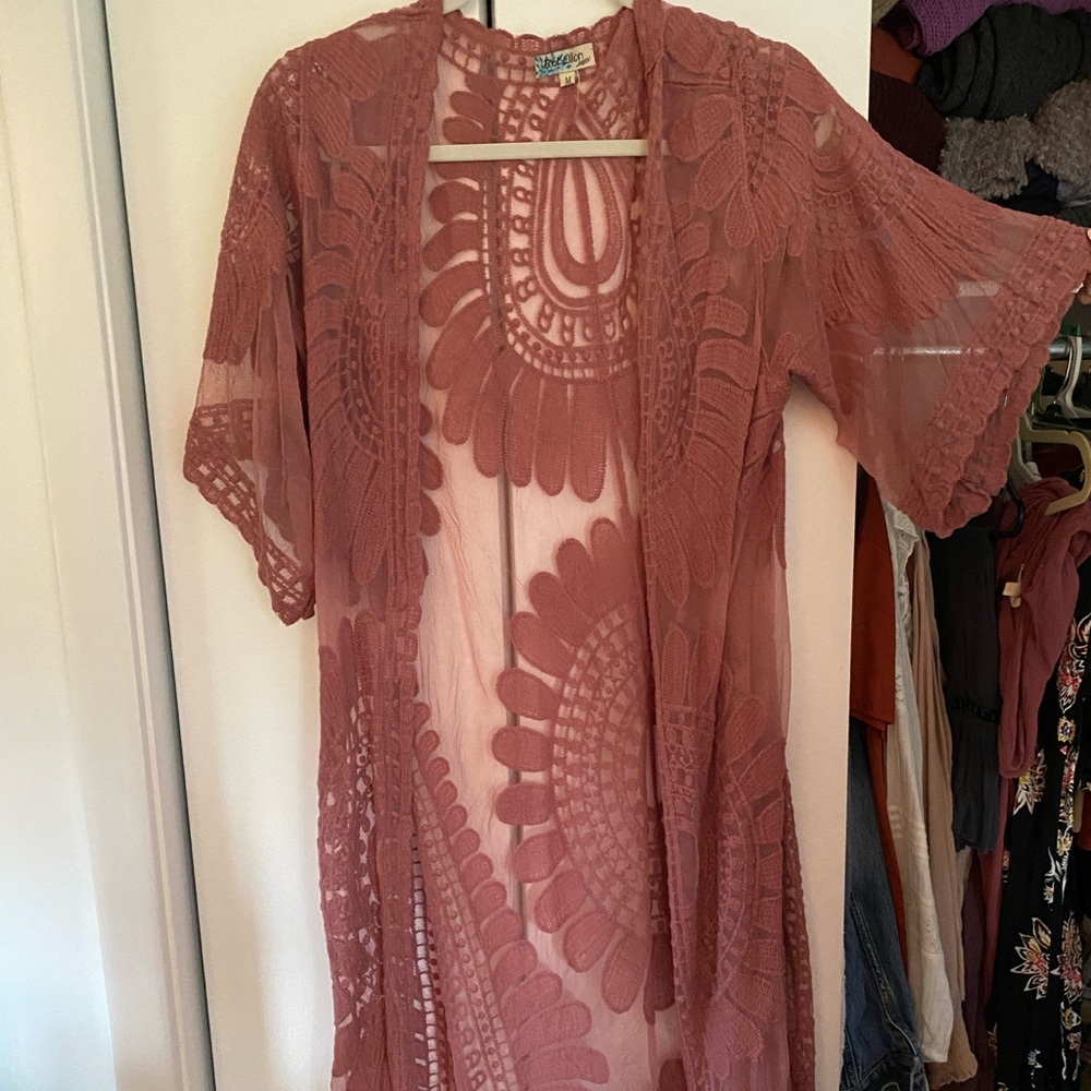 Flowy floral pink coverup